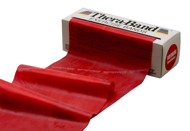 Thera-Band® Übungsband, 5,50 m x 12,8 cm, rot/mittel stark